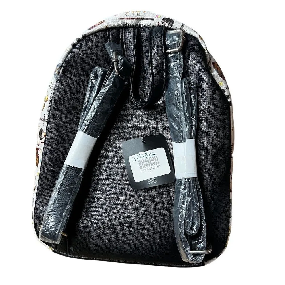 Bioworld Harry Potter Chibi Characters Mini Backpack White Faux Leather Unisex - Image 2