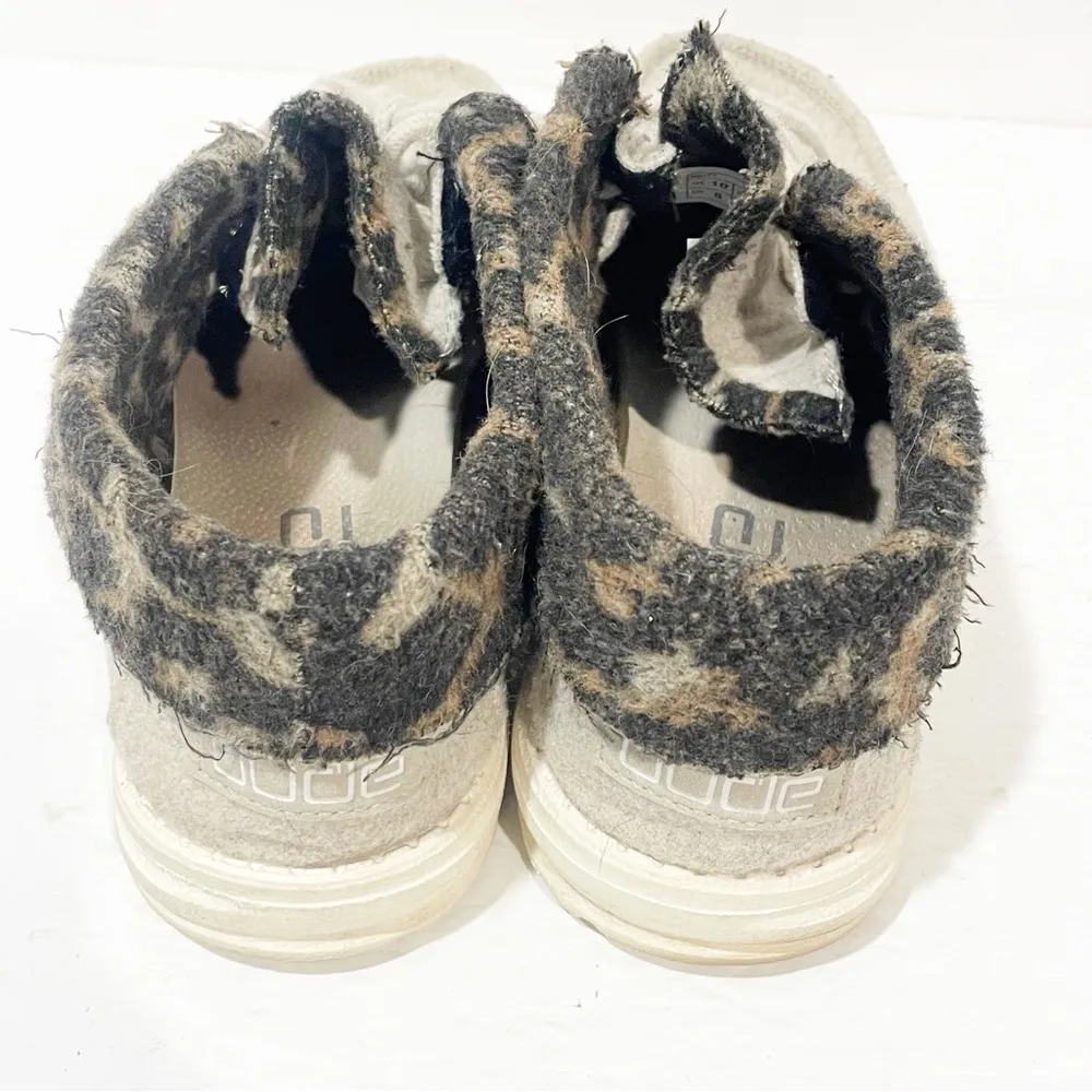 Hey Dude Women's Size 10 Britt Cream Cheetah Hiking Oxford Ankle Boot Booties - Image 4