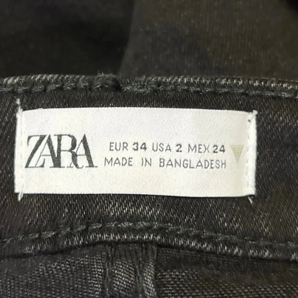Zara Black Denim High Rise Slim Fit Skinny Leg Super Stretch Ankle Pants Jeans 2 - Image 3