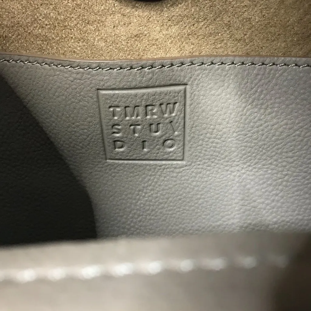 TMRW Studio Antonio Medium Leather Crossbody Bag Removable Inner Pouch Neutral‎ - Image 14