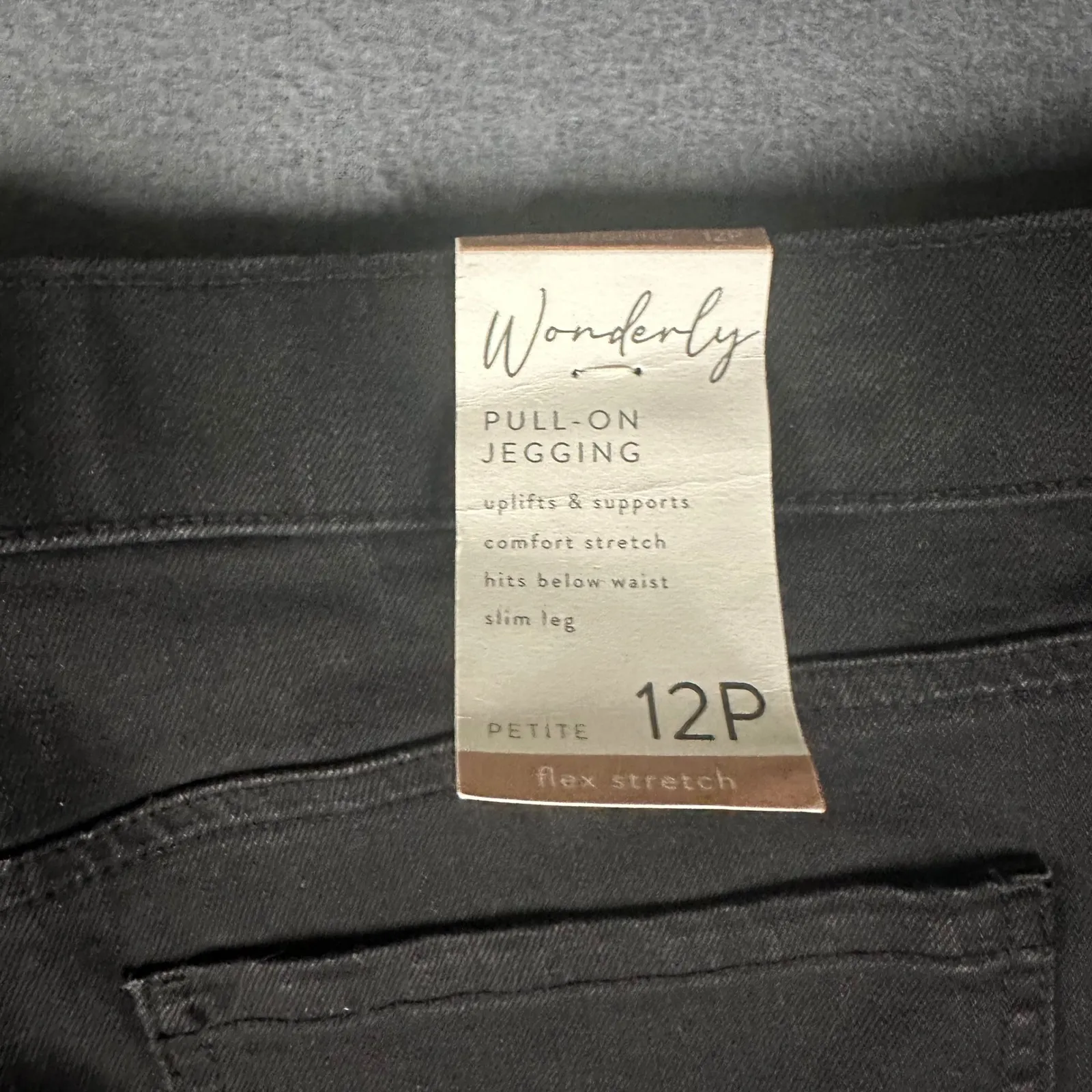 Wonderly Pull On Jeggings Womens 12P Black Flex Stretch Pants Flat Front - Image 11