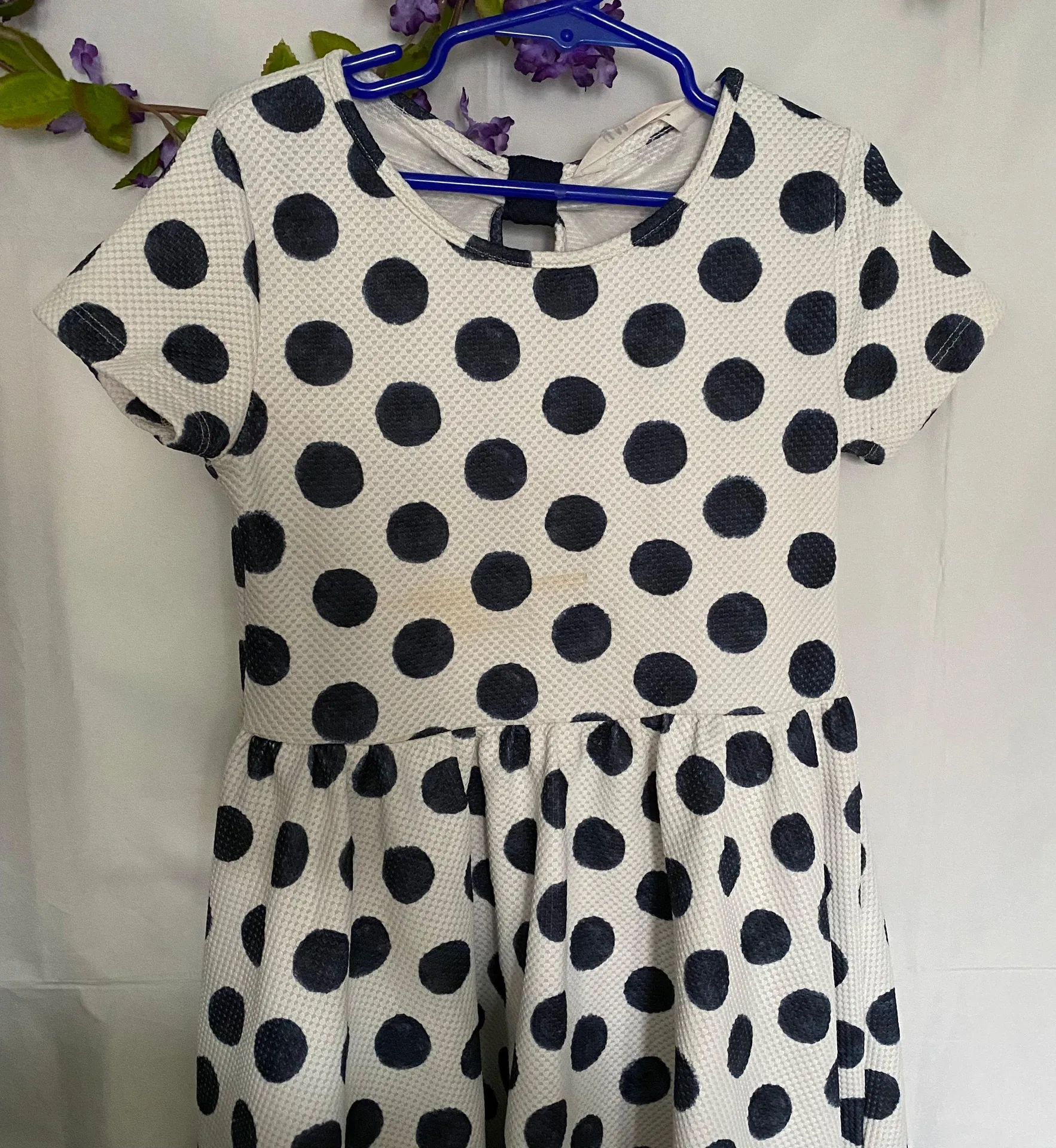 Little Girls fit and flare polka dot dress - Image 3