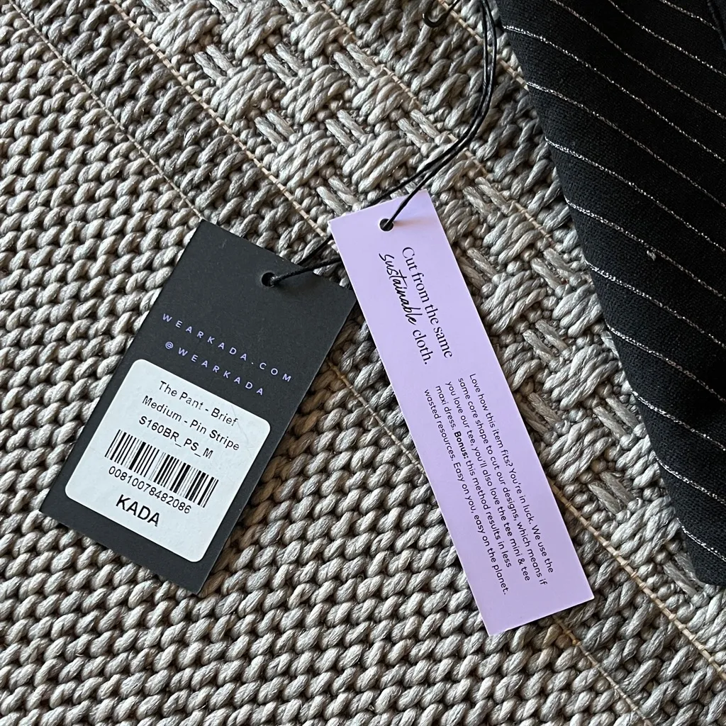 Kada Black and White Striped Pants Brief Size Medium - Image 7