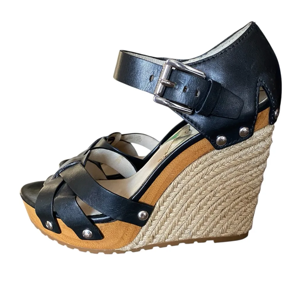 Michael Kors Somerly Platform Studded Leather Espadrille Wedge Sandal size 7 - Image 6