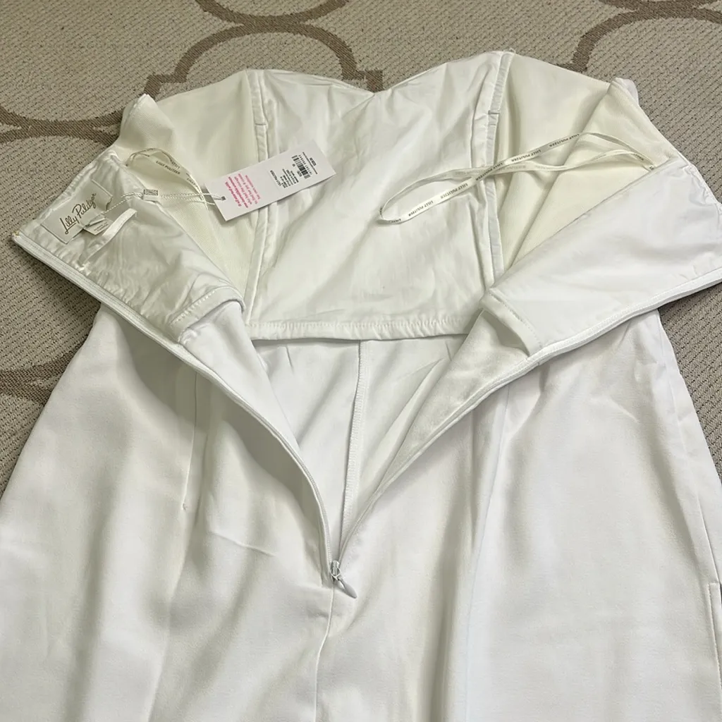 Lilly Pulitzer KYLO STRAPLESS SKIRTED ROMPER, RESORT WHITE, size 10 - Image 10