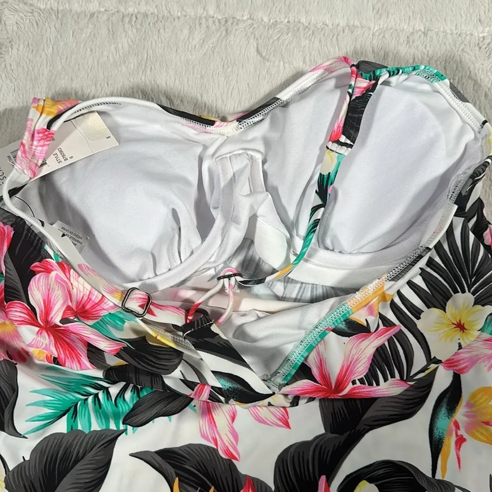 Island Escape Swim Island Escape Hawaiian Bloom Underwire Tankini Top size 6 NEW Pink - Image 16