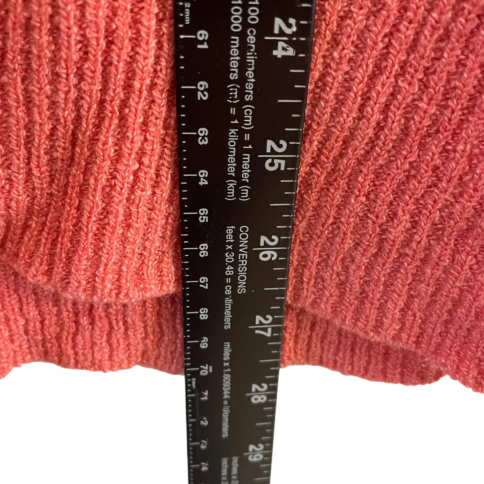 Cato Woman Button‎ Front Knit Top Short Sleeve V Neck Coral Pink 22/24W - Image 4