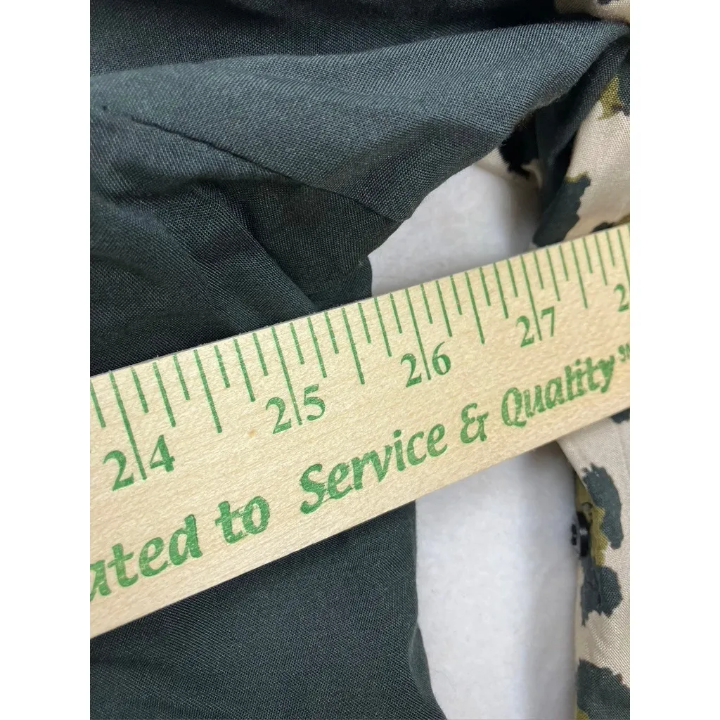 Tolani Collection Womens XL Button Up Long Sleeve Leopard Print Shirt Modal Green - Image 5