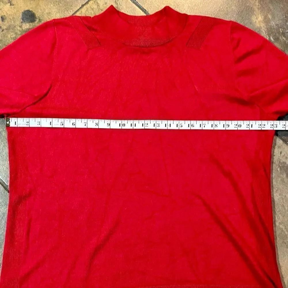 Allison Daley Women’s Plus Red Mock Turtleneck Short Sleeve Sweater 1X - Image 8