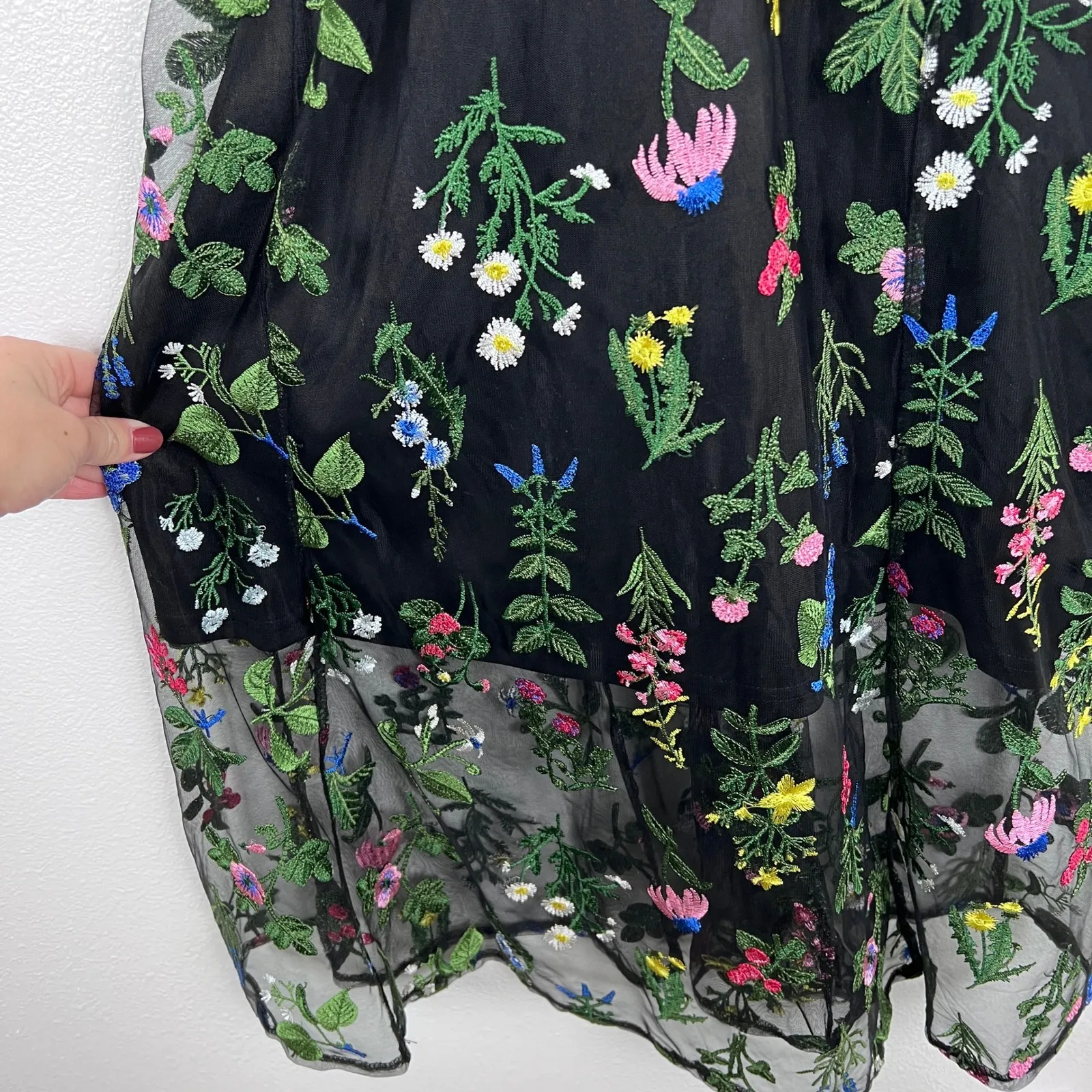 Sam Edelman Women's Botanical Garden Semi Sheer Midi Dress Sz 14 - Image 4