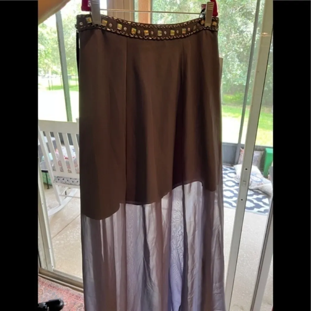 TLC SAY YES TO THE PROM 3/4 Sheer Maxi Skirt Jeweled Gray Size undefined - Image 7