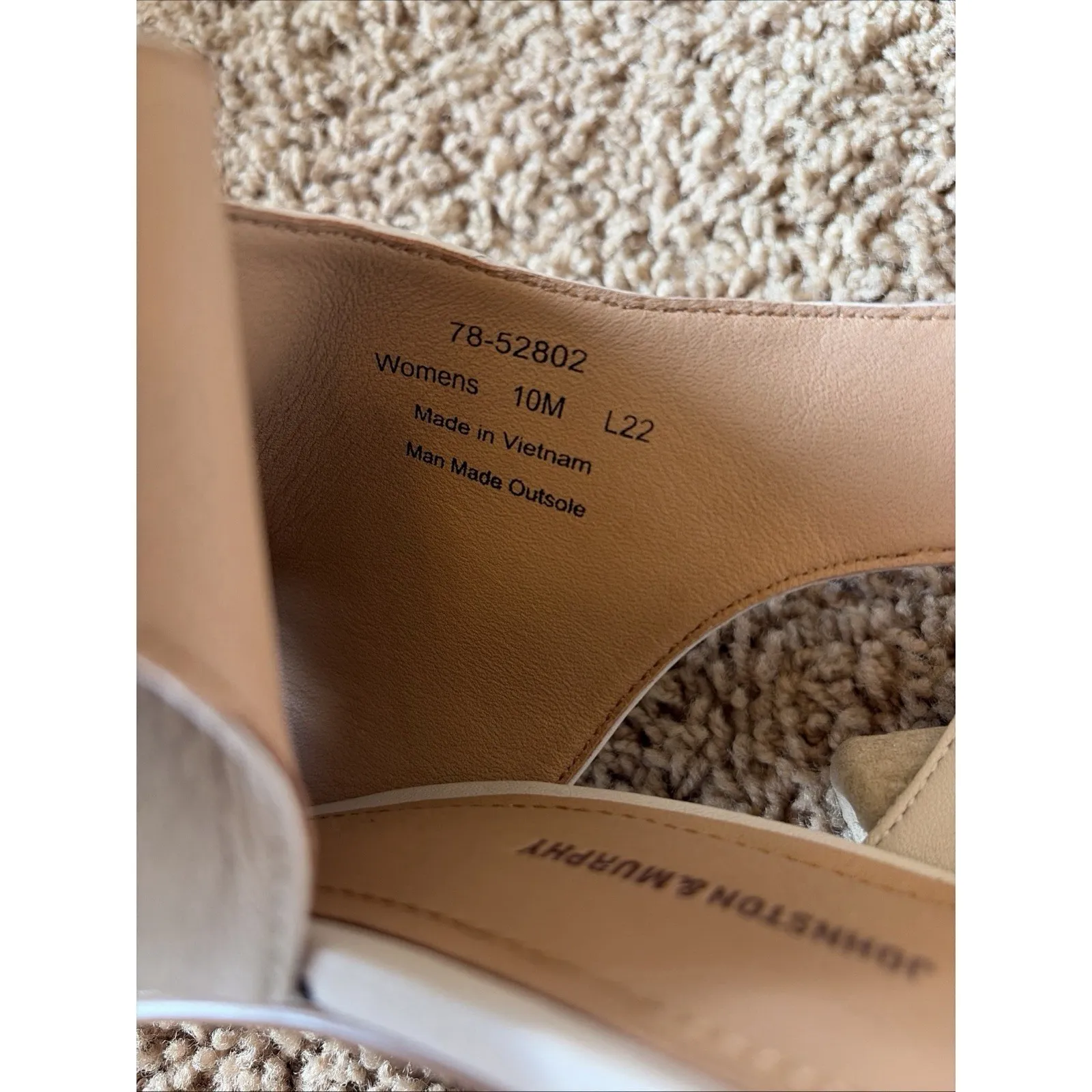 Johnston & Murphy Beige Leather Open Toe Evelyn Booties Shoes Womens 10M - Image 16