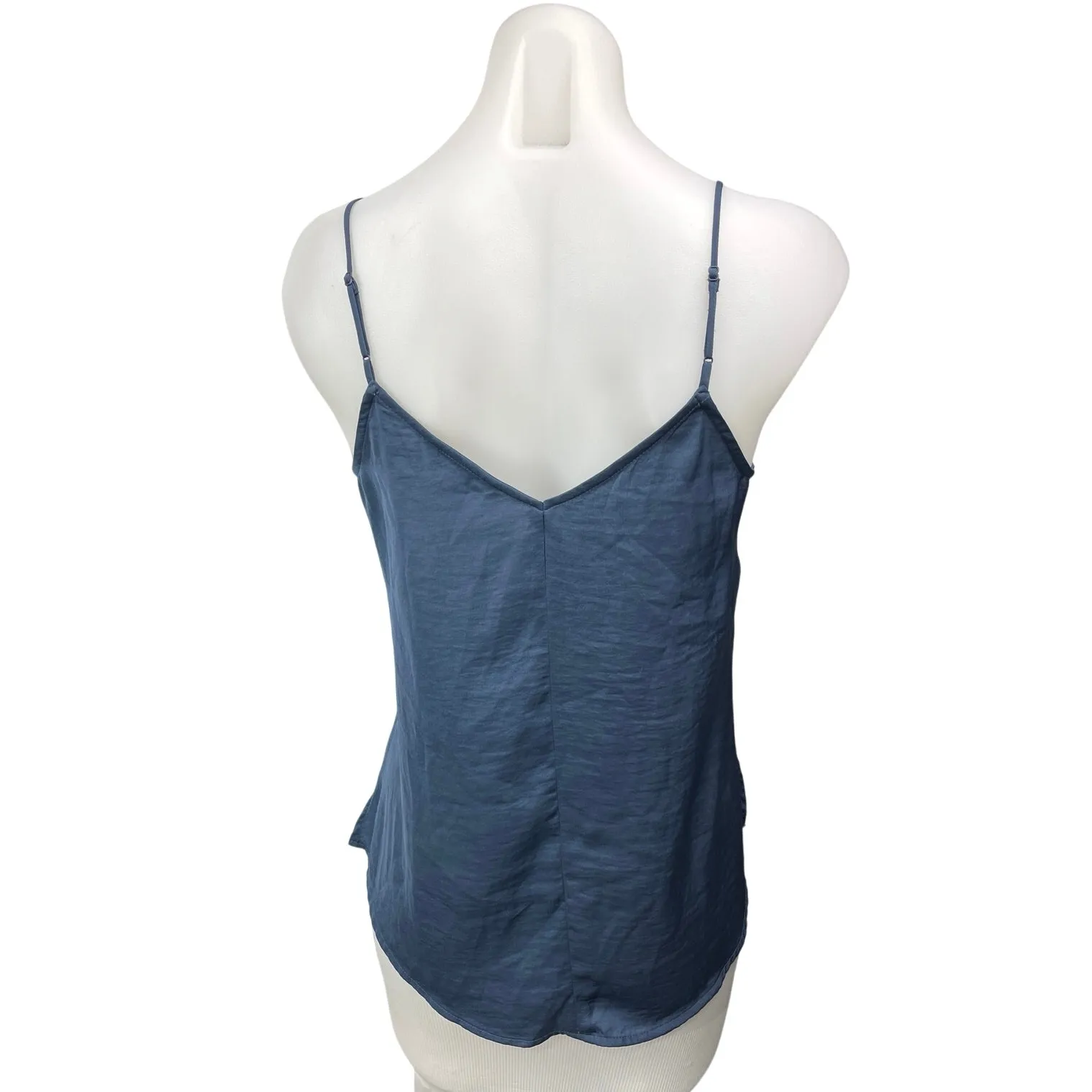 Express Blue Silk Satin Lace V-neck Spaghetti Strap Cami Camisole Tank Top S - Image 2