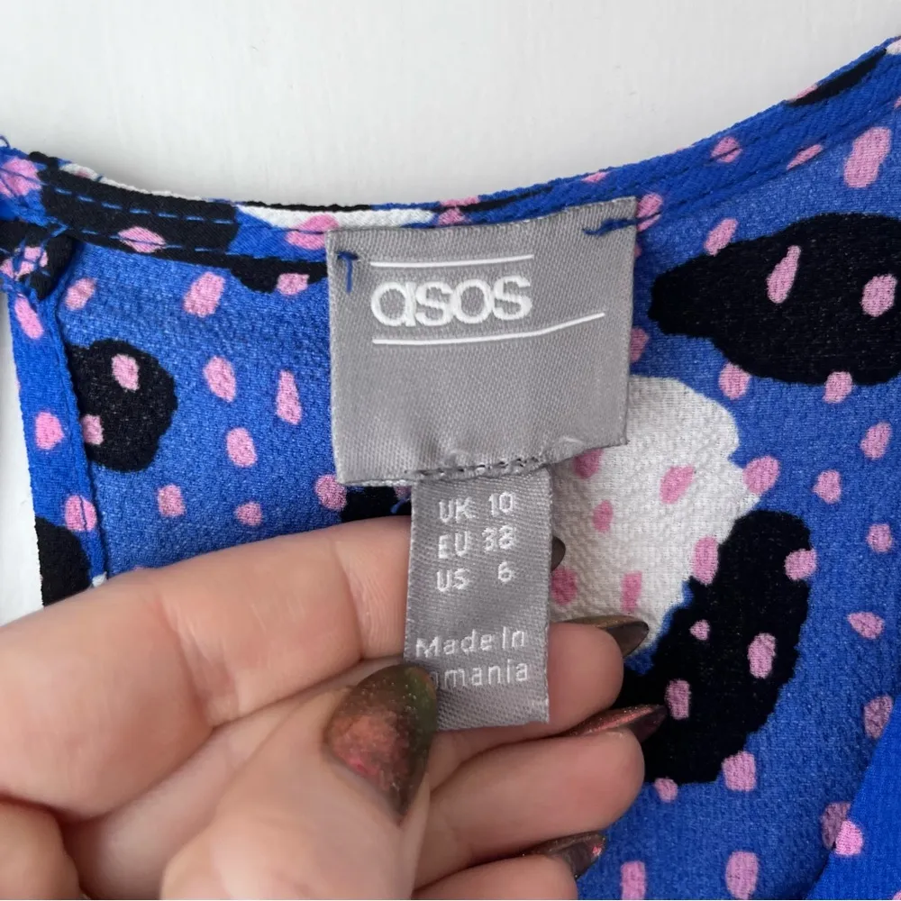 Bright Blue Cheetah Print Speckled Wide Leg Jumpsuit 6 - Image 4