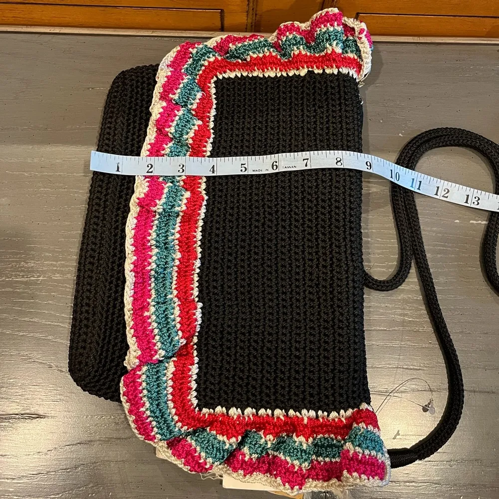 NWT  Back to Bali Black Ruffle Flap Convertible Crossbody Shoulder Bag - Image 10