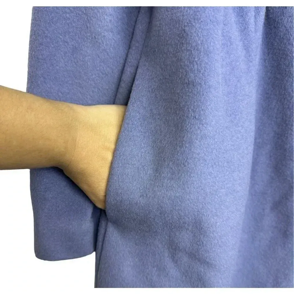 Gal Meets Glam Eloise Wool Blend Pea Coat XL Single Breasted French Blue Pockets - Image 5