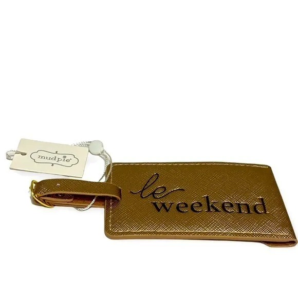 Mudpie le weekend metallic rose gold Luggage Tag One size New travel vacation - Image 12