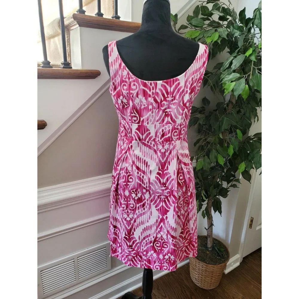 Perceptions Women's Pink Cotton Sleeveless Sweatheart Neck Knee Length Dress 12 - Image 6