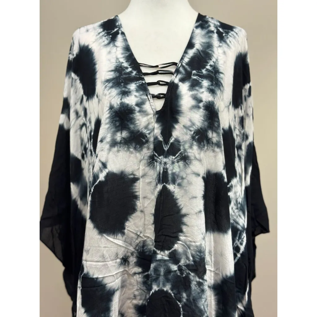 NEW Torrid Womens 4X Black Tie-Dye Poncho Top Tunic Boho Draped Sleeves Overzise - Image 7
