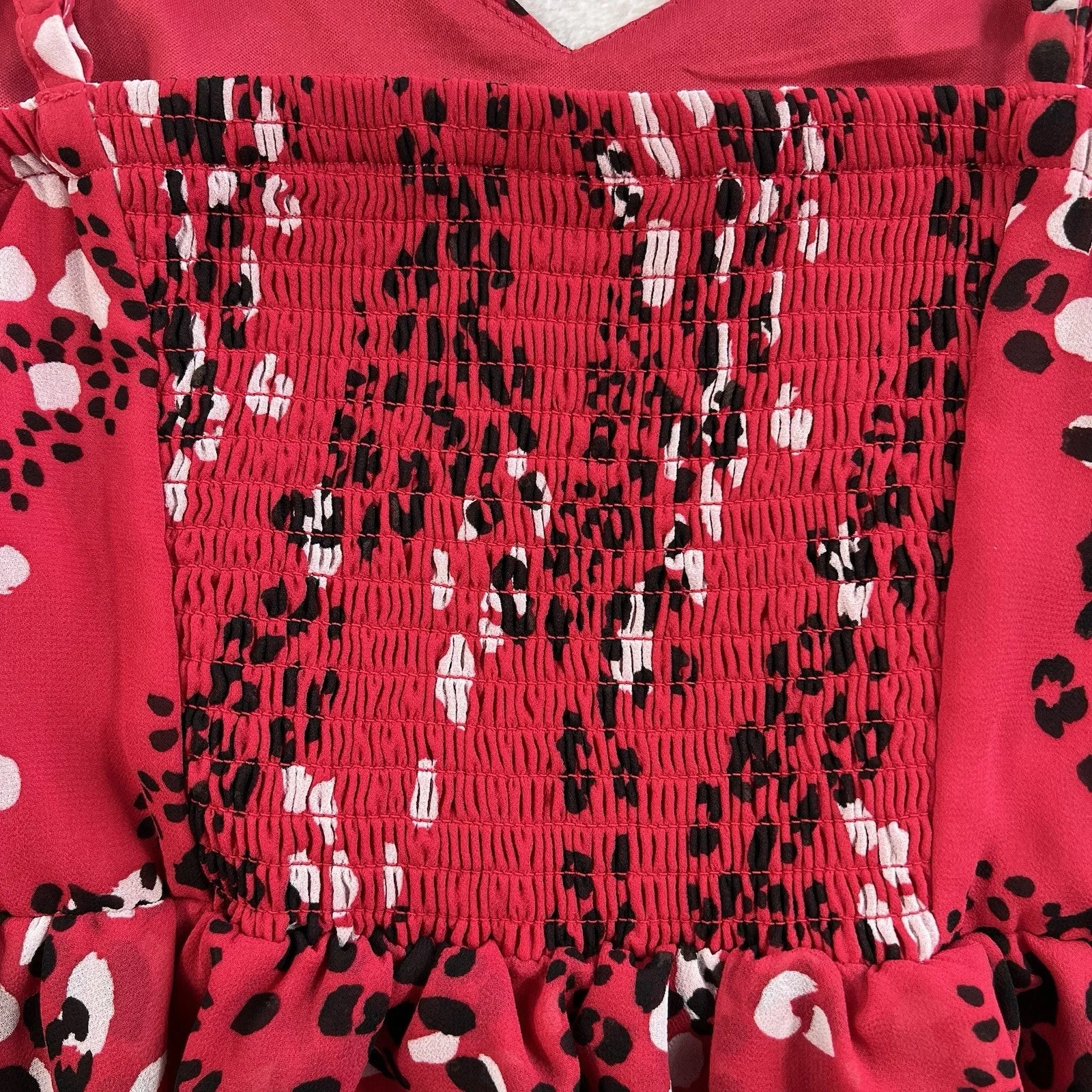 Torrid Plus 1 1X Peplum Chiffon Midi Cami Top Pink Leopard Animal Print Whimsy - Image 11