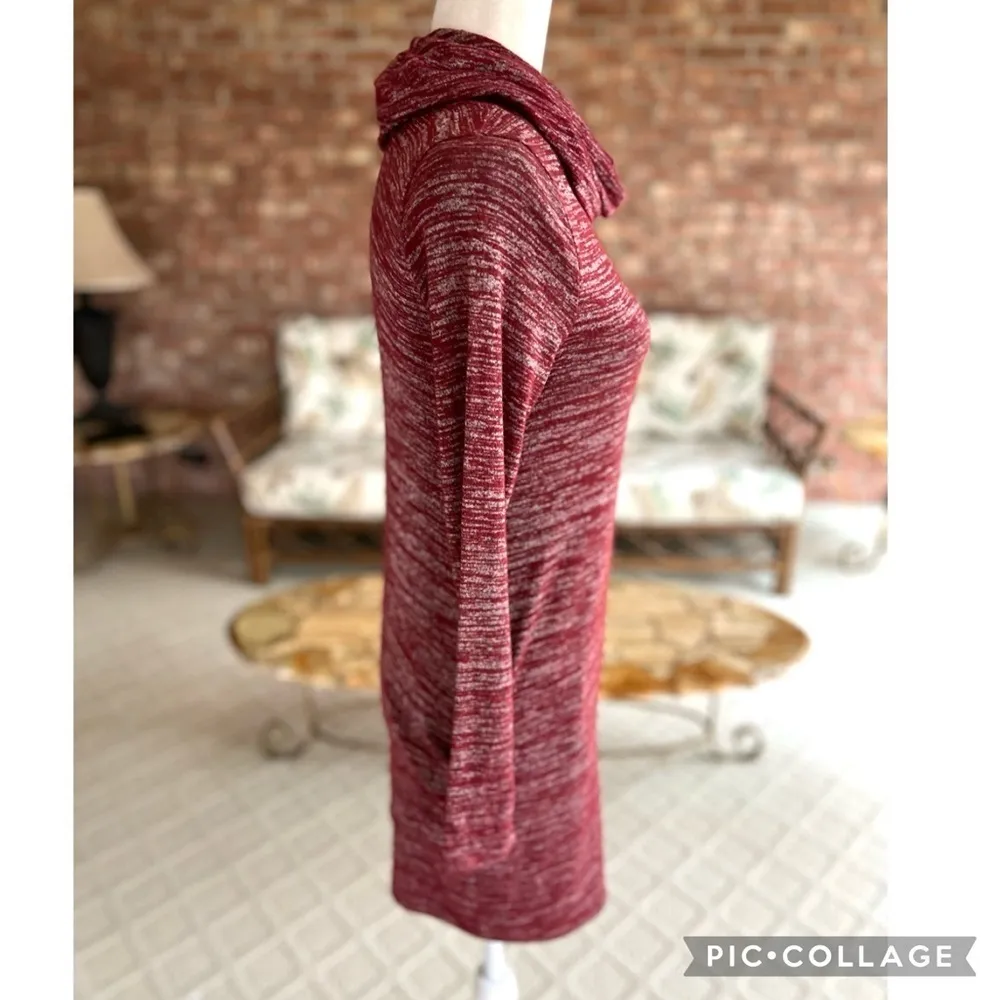 Twenty Second Dress Sweater Cowl Neck Mini S Burgundy Party Casual Cocktail - Image 9