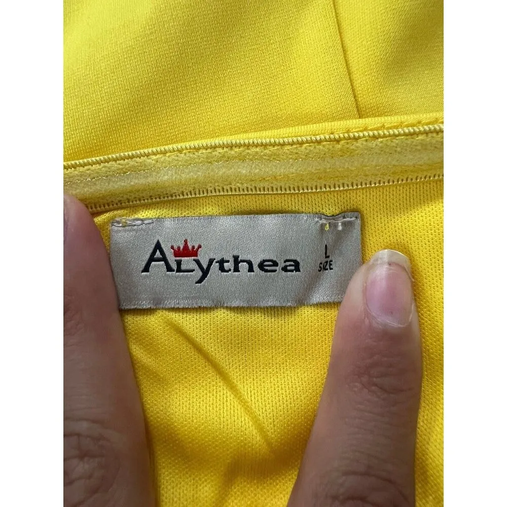 Alythea Yellow Cropped Women Bohemian Cotton Blend Top Size Large Party Sexy NWT - Image 6