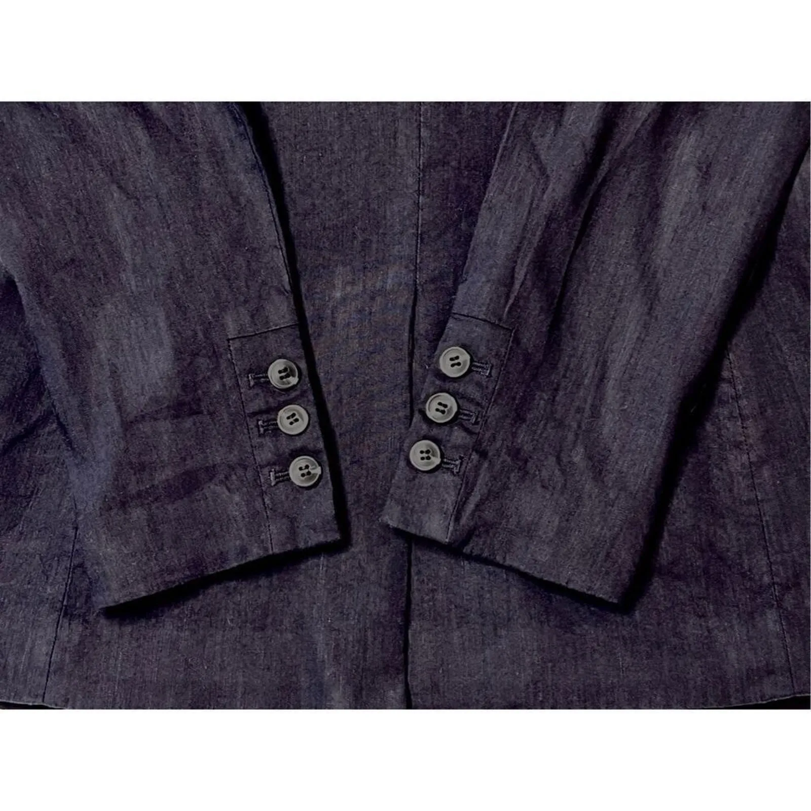 Antonio Melani Single Breasted Linen Navy Blue Blazer Jacket 4 Designer Corpcore - Image 6