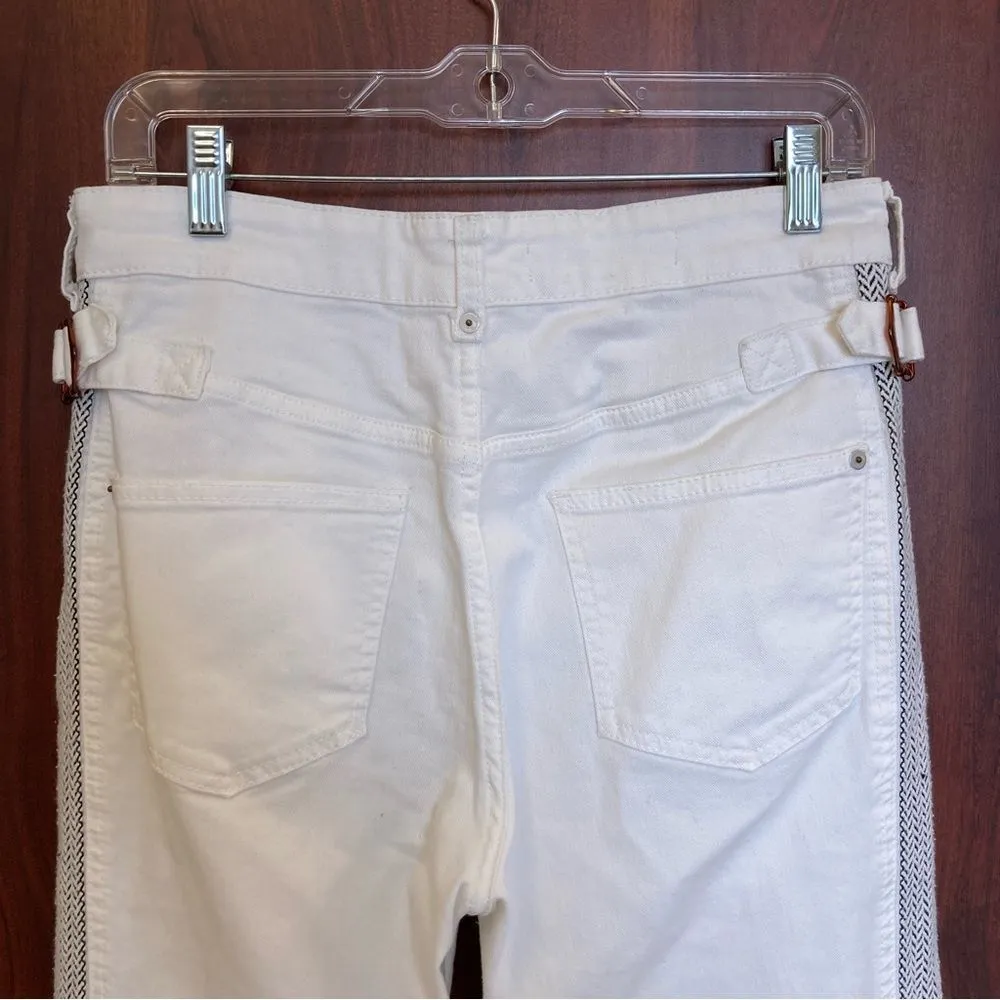 ANTHROPOLOGIE Pilcro and the Letterpress White Jeans Brass Details High Rise 27 - Image 10