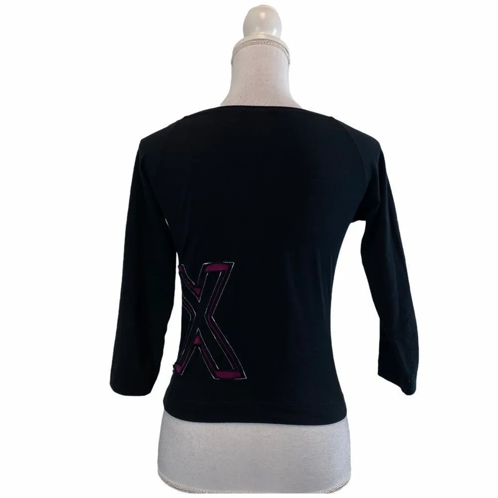 Armani Exchange Small Black Metallic Print Top - Image 3