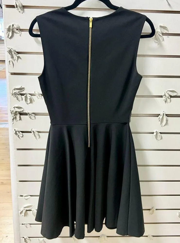 Diane Von Furstenberg Jeannie Sleeveless Faux Leather Combo Mini Dress Black 6 - Image 5