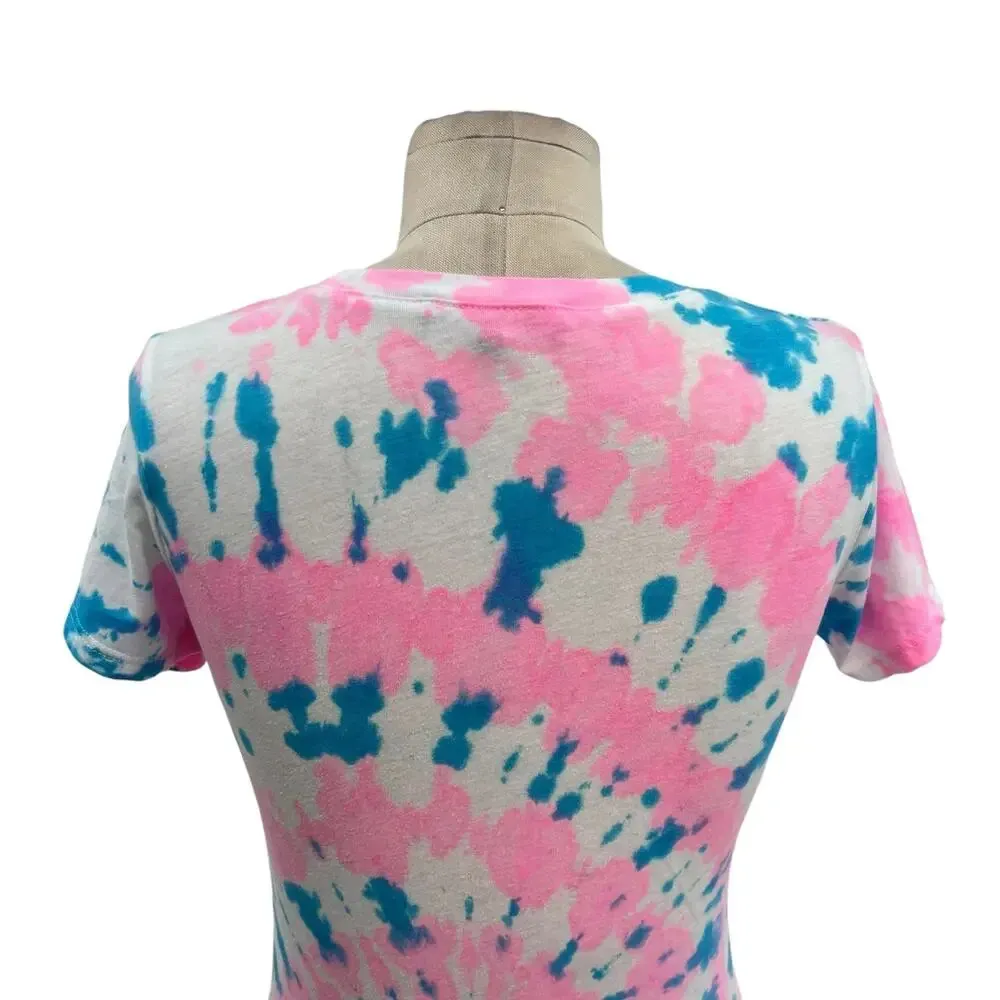 Generation Love Sunny Tie-Dye T-Shirt Dress Pink Blue White Short Sleeve Size XS - Image 9