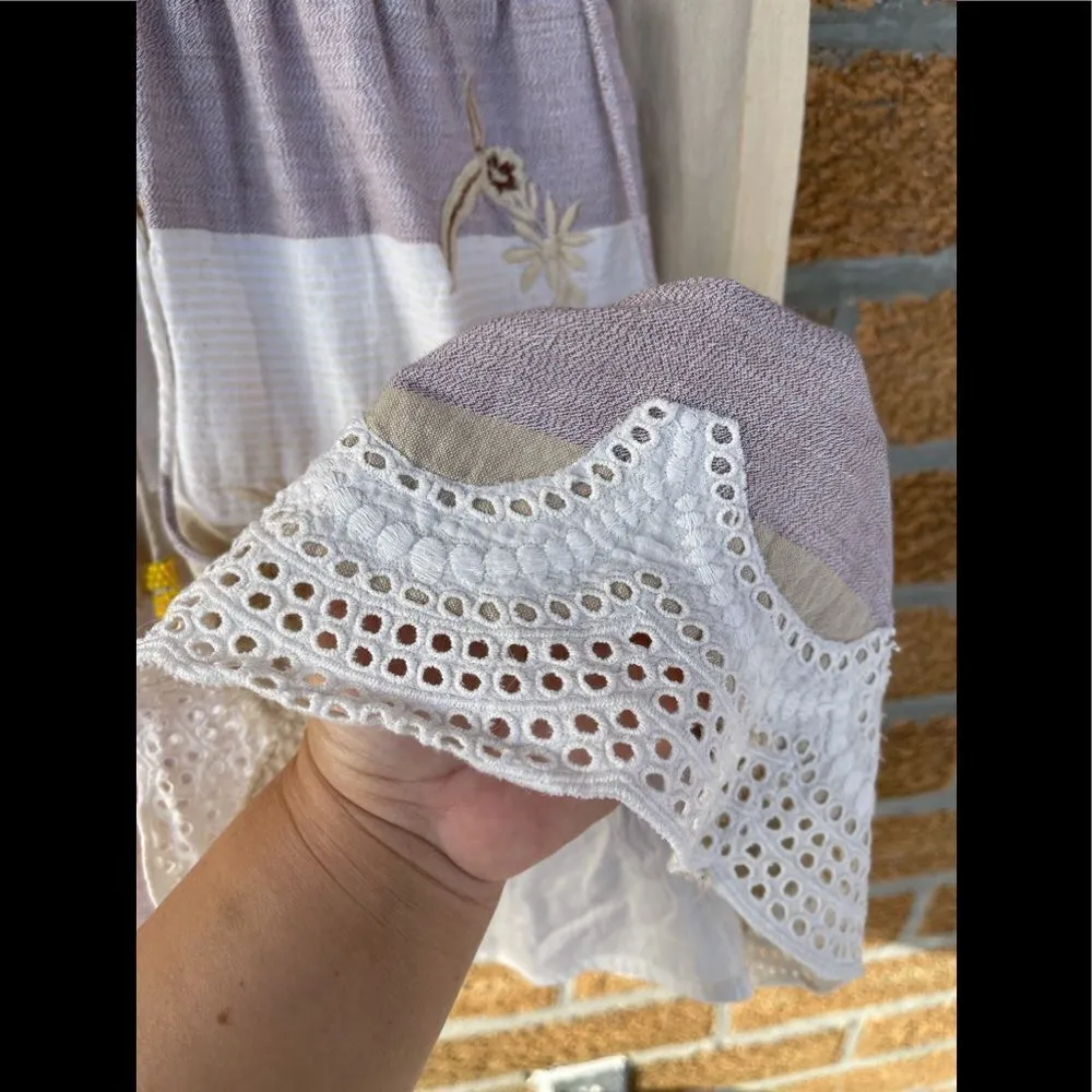 Hemant & Nandita Mana Embroidered Dress Sz small Tan - Image 9