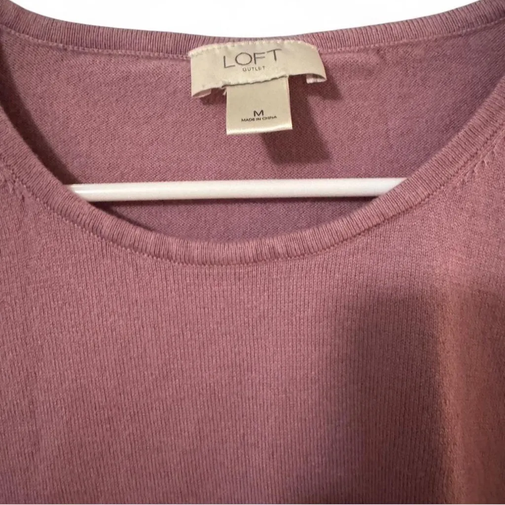 LOFT Dusty Pink Knit Top - Image 2