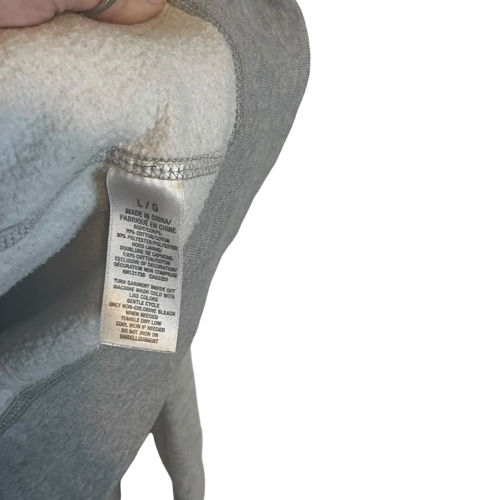 Aeropostale‎ Women's Size Large Grey Pink Logo Hooded Full Zip Up Sweater - Image 6