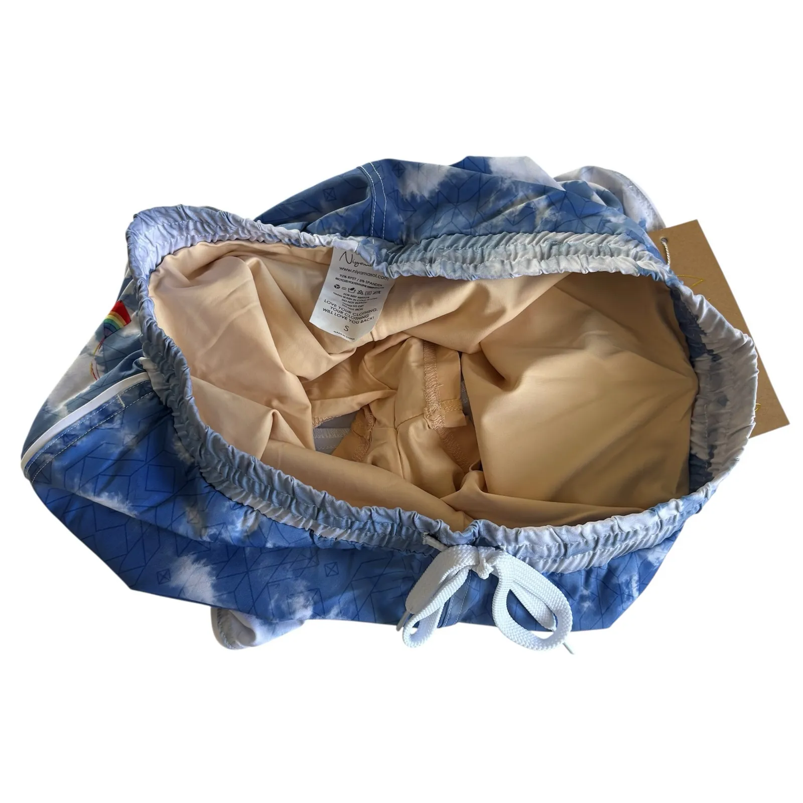 Niyama Sol Blue Sky Monsoon Drawstring Stretchy Sport Shorts Women’s Size Small - Image 4