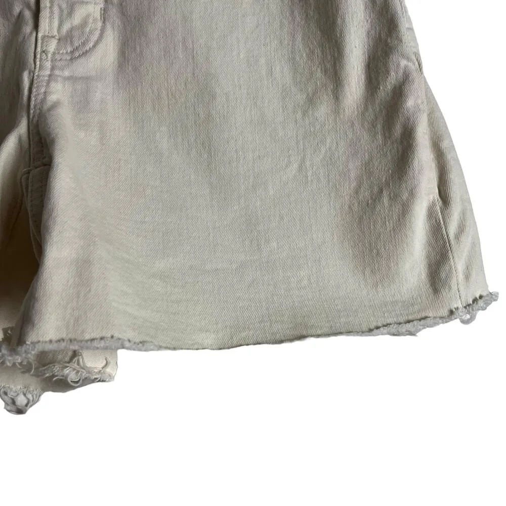 Madewell The Curvy Perfect Mid-Light Ecru White Denim Jean Shorts Size 25 - Image 10
