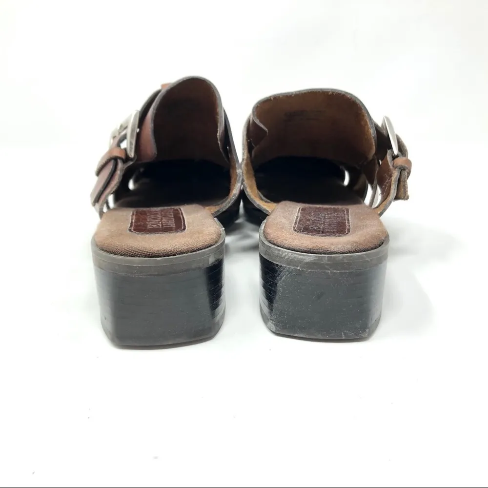 ENZO Brown leather slides, made in Brazil. Size 7.5 - Image 7