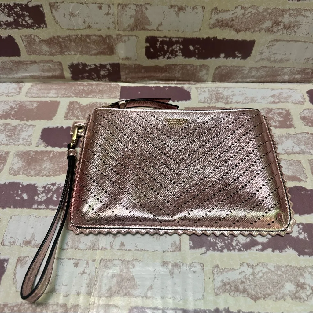 Victorias Secret Stylish Rose Gold Wristlet Clutch - Image 4