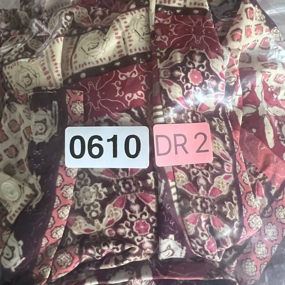 Women’s VANHEUSEN blouse boho print Luna Badyboll style floral long sleeve S. - Image 10