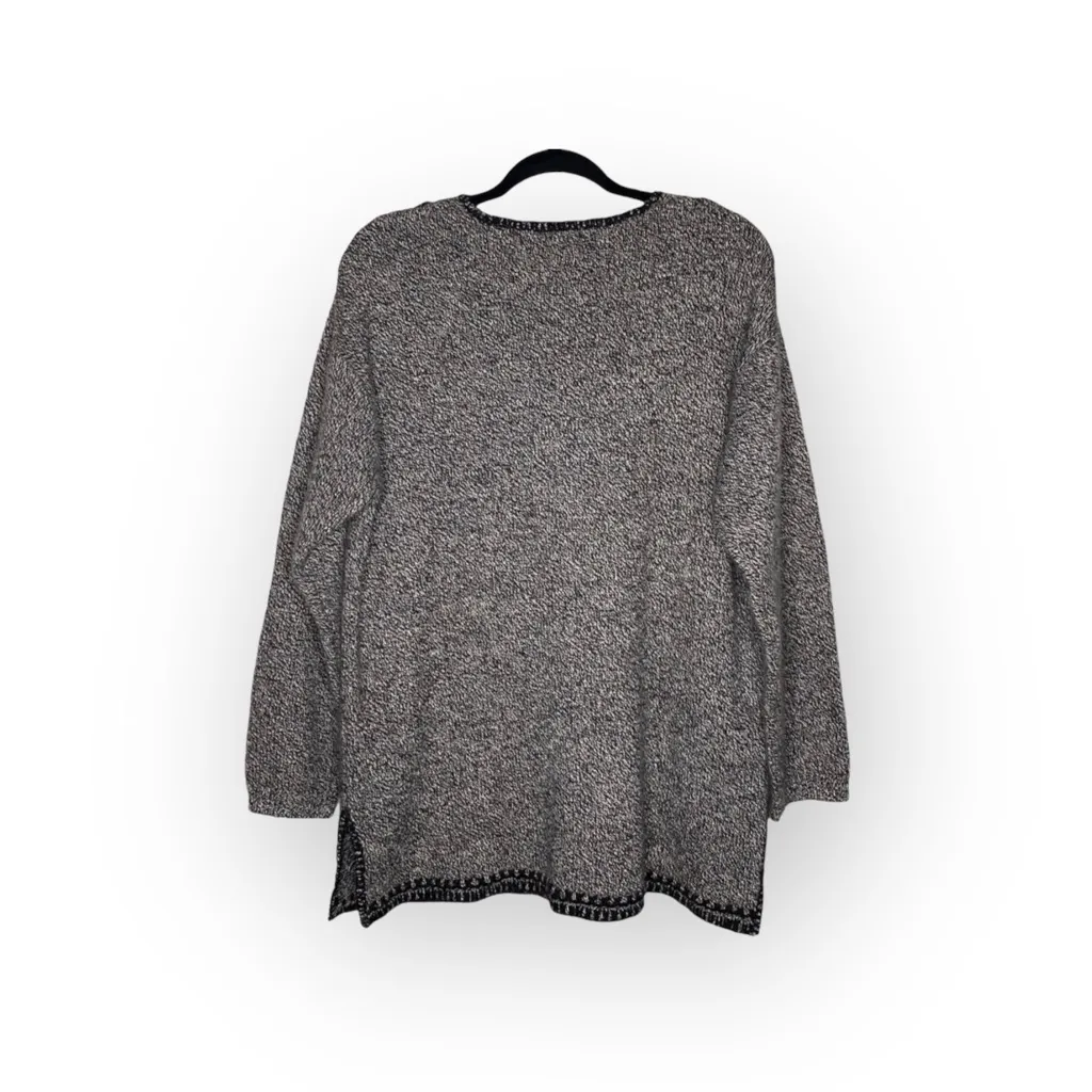 Vintage 90’s: Bloomingdale’s Y2K ᯾ Cozy Cashmere V Neck Knit Whipstitch Sweater Gray Size M - Image 3