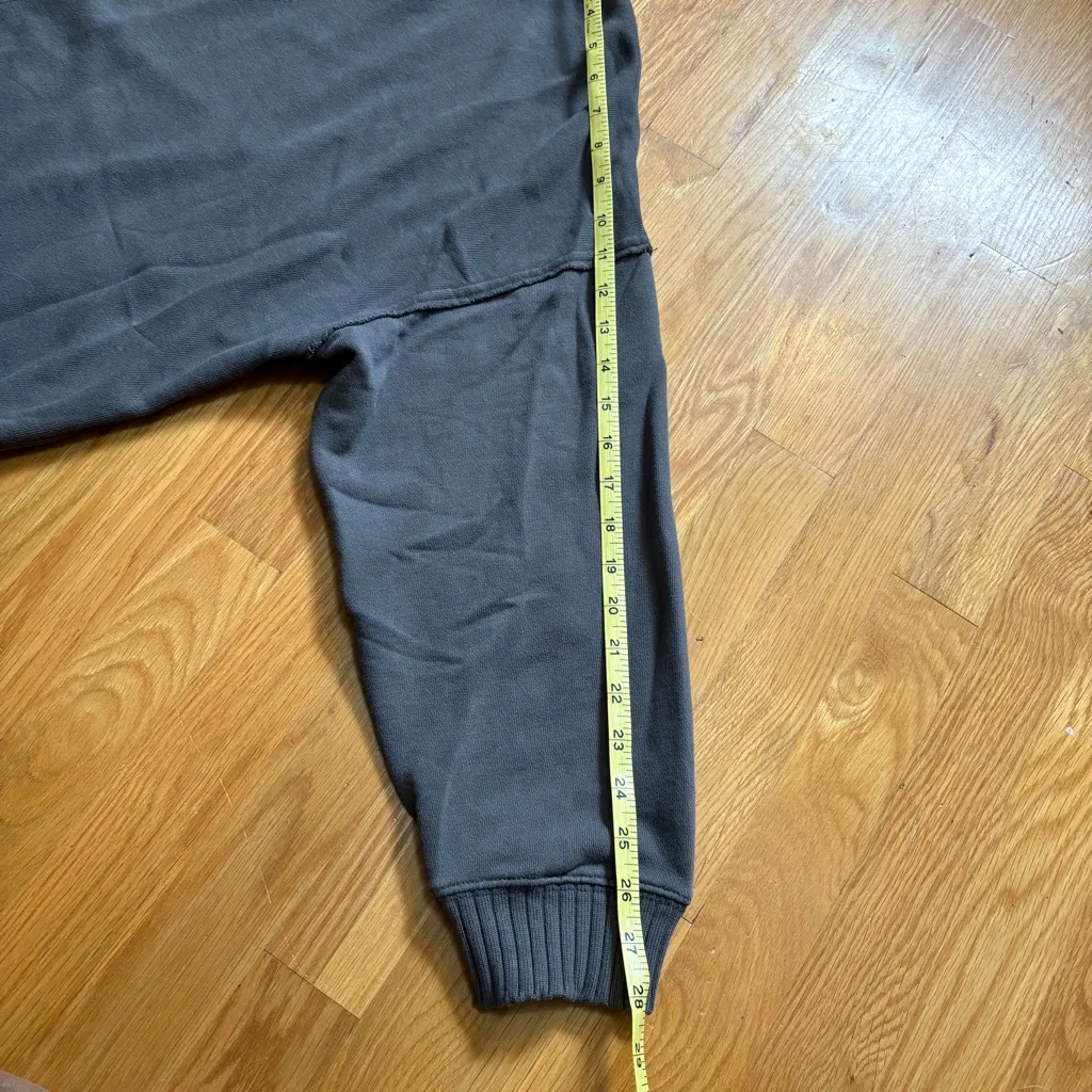 Aerie Gray Oversized Cozy Crew Neck Long Sleeve Sweatshirt Distressed Women’s Sm - Image 5