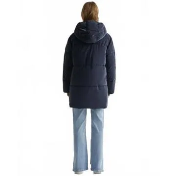 Mango Teen's Long Quilted Puffer Jacket Navy NWT - Image 4