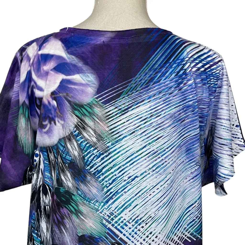 Chico’s Outlaw Amalthea Embellished FeatherFloral Top Women’s Size 2 (US L-12) - Image 5