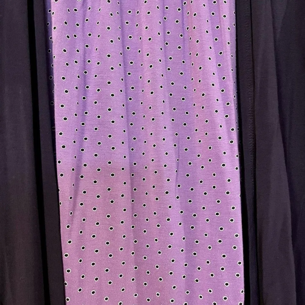 Croft & Barrow Women’s 2X 2 in 1 Cardigan Set Navy Cardigan Purple Undershirt - Image 3