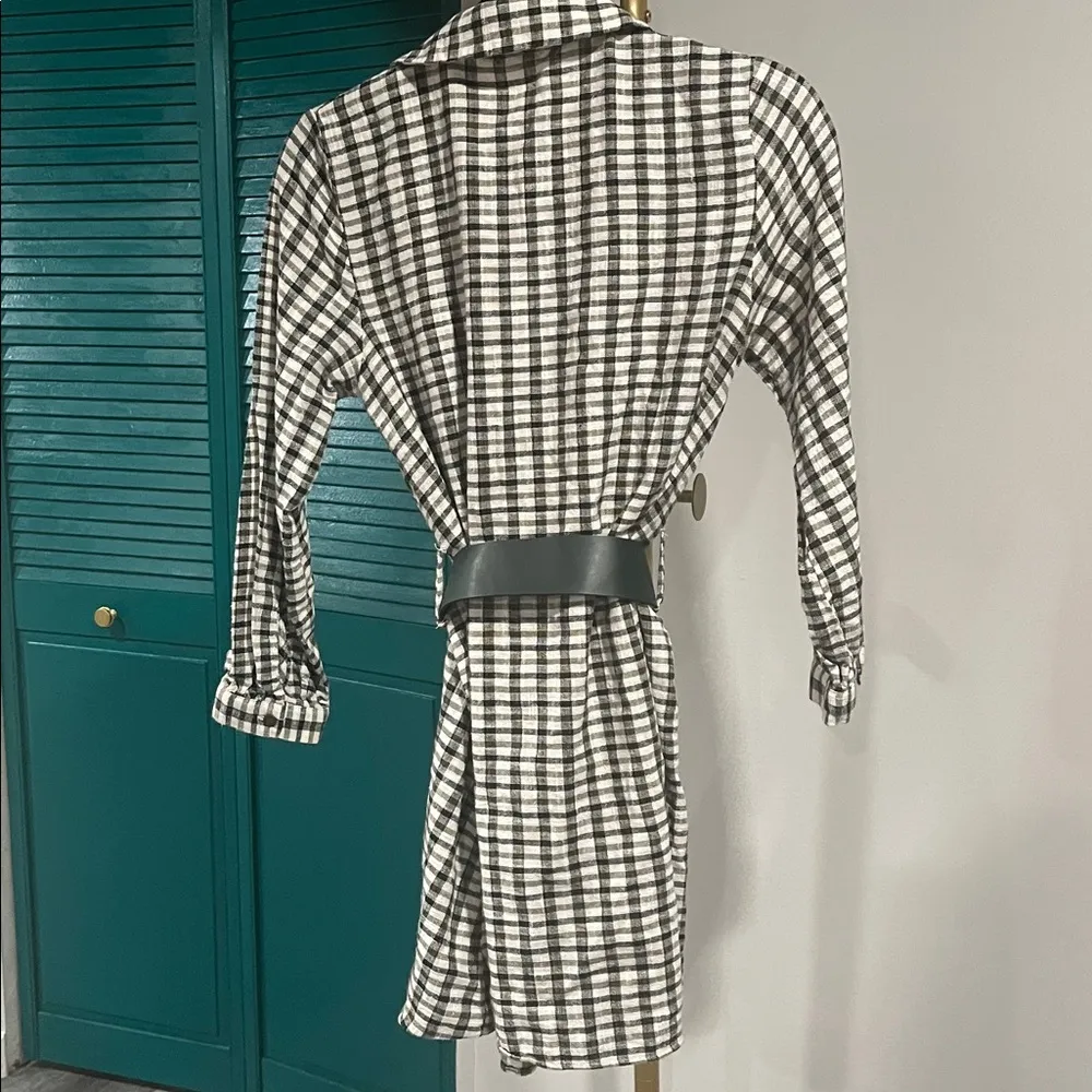 ZARA nwt CHECKED DRESS‎ WITH BELT - Image 12