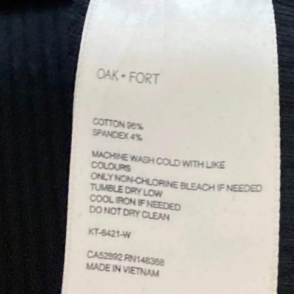 Oak + Fort Black Ribbed Knit Sleeveless High Neck Racerback Tank Top Size XS - Image 4