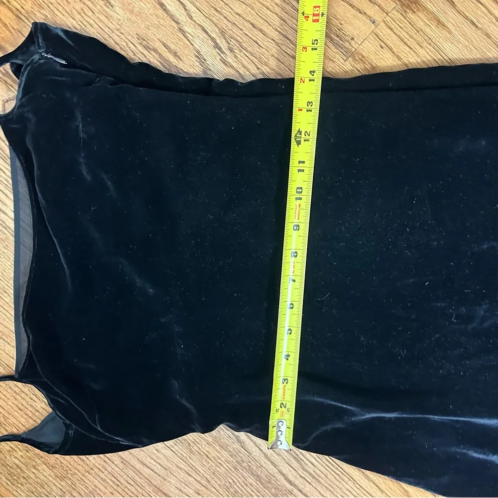 BCBGMaxazria | Black Velour Silk Asymmetrical Party Whimsical Goth Dress Size 4 - Image 14