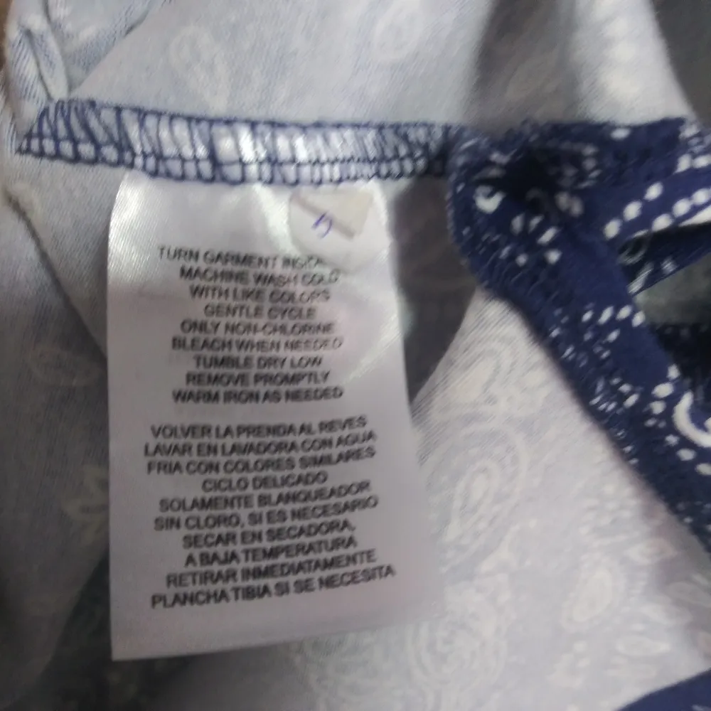 Caribbean Joe Blue Patterned Embroidered Sleeveless Resort Vacation Dress Sz PL - Image 5