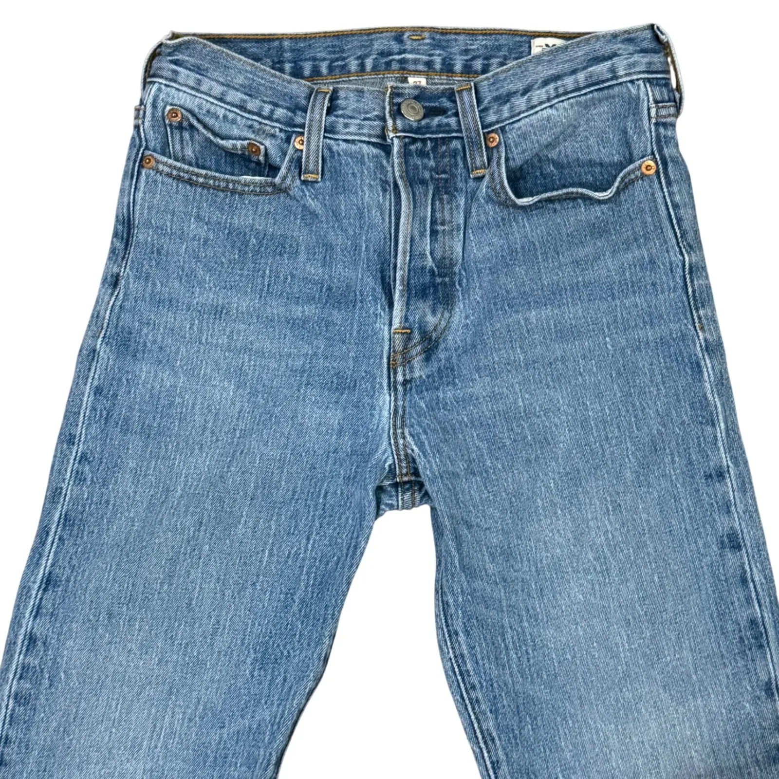 Levis White Oak Cone Denim Jeans Womens 27x27 Blue Button Fly Fray Wedgie Ankle Size 27 - Image 5