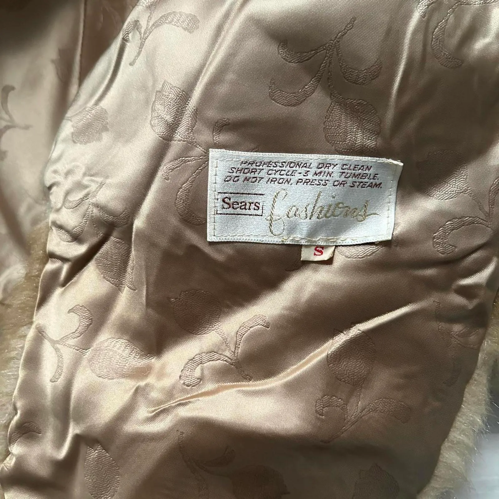 Vintage Sears blonde fox faux fur shawl chubby jacket Size small Brown - Image 2